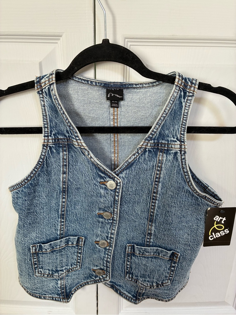 Art Class light-wash blue denim vest
